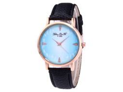 Reloj De Cuarzo Para Hombre Estudiante Con Correa De Cuero Negro Zhoulianfa F-393a