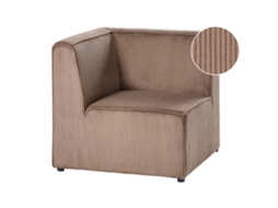 Módulo Esquinero Izquierdo Beliani Lemvig De Pana Beige 83x83x78