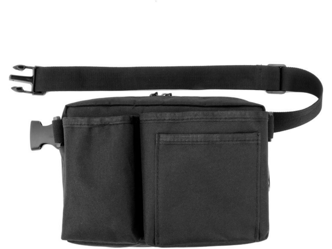 Bolsa de cintura, porta-ferramentas, bolsa de cintura com compartimentos para as mãos, zíper, compartimento seguro para dados