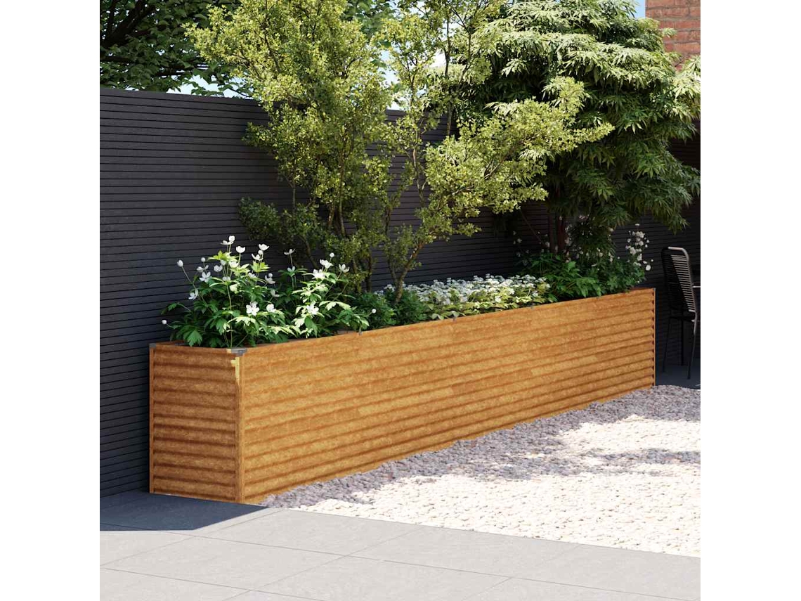 Vidaxl Canteiro Elevado De Jardim 482x50x69 Cm Aço Corten