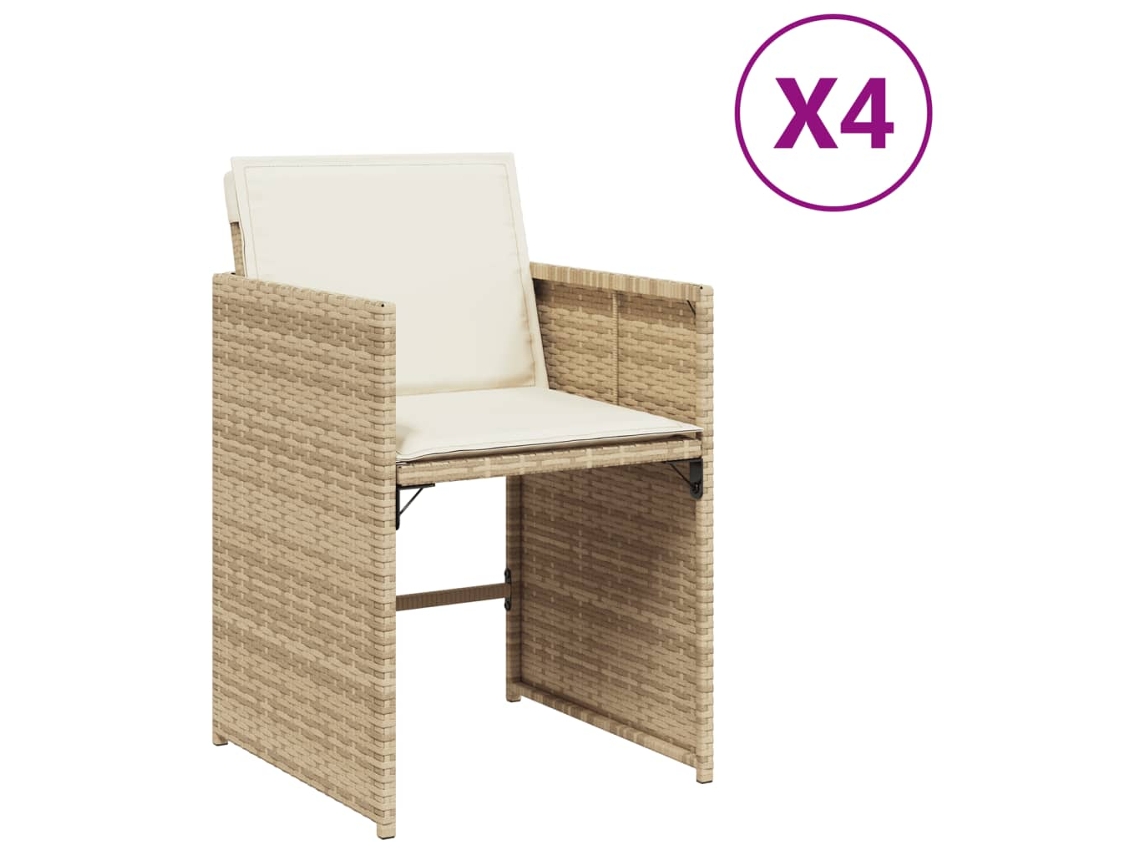 Garden Chair, Garden Chairs Vidaxl Bege Rattan / Vime (n/a)