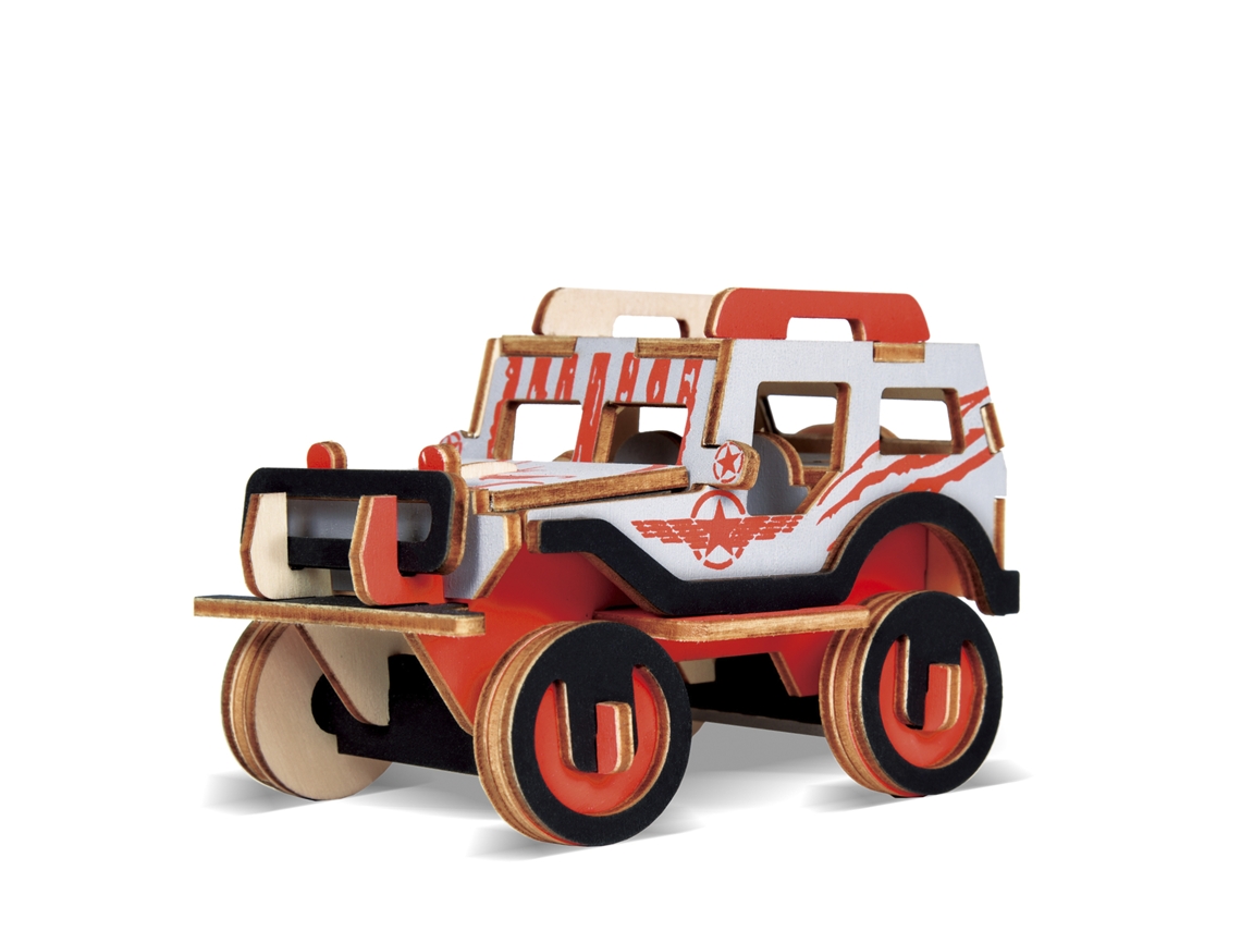 Quebra-cabeça 3d De Madeira Willy All-terrain, 40 Peças. 12,1 X 7,5 X 7,7 Cm. 12 X 8 X 7 Cm.
