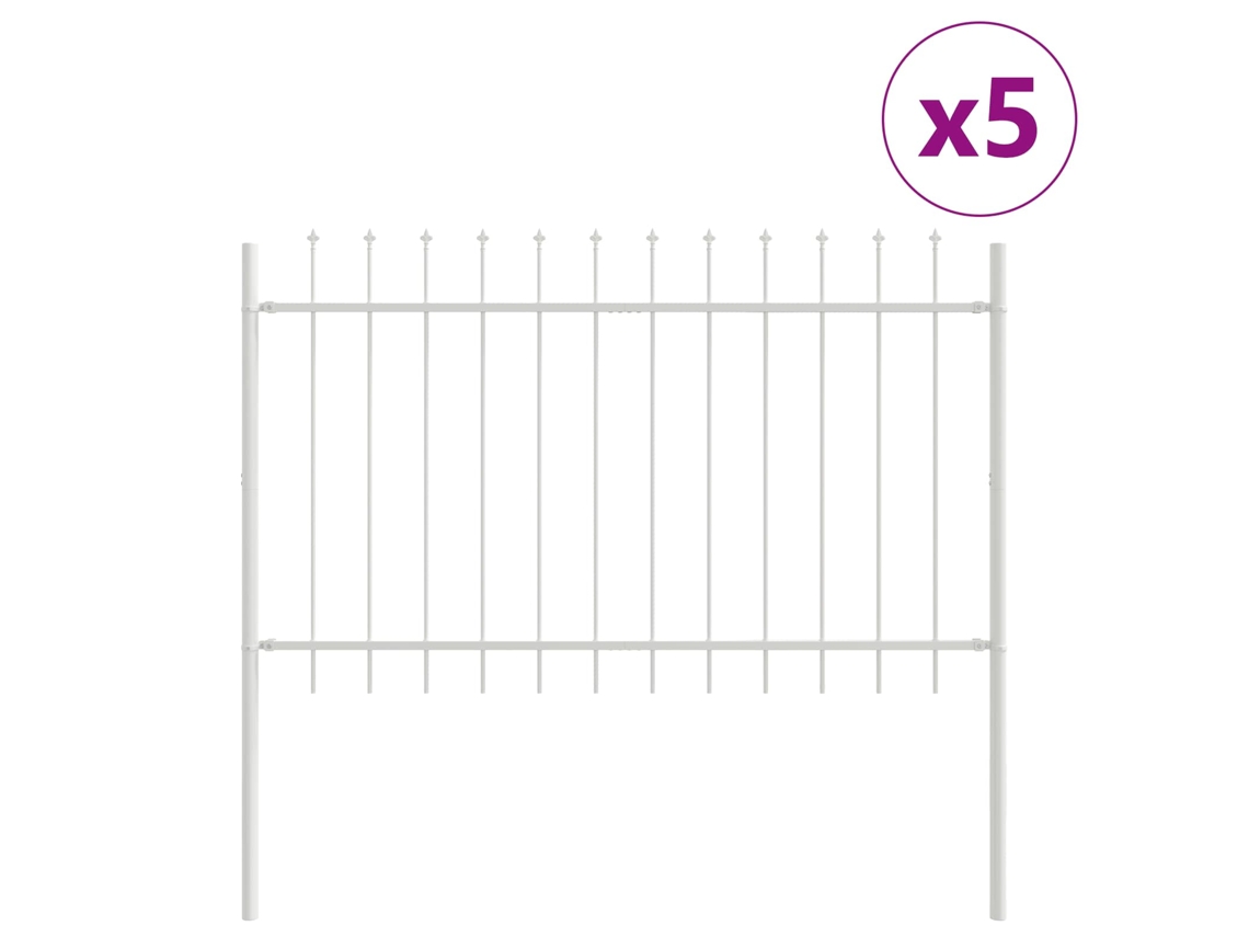Cerca Para Jardim 5 Pcs Branco 8,5 X 0,8 M