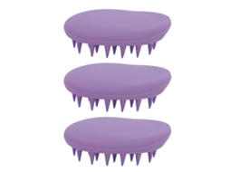 2026 3 Peças de Escova de Massagem para Couro Cabeludo com Silicone Macio para Shampoo e Alivio de Fadiga em Casa