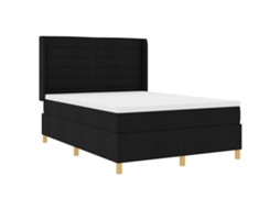 Conjunto 1 Cama Contemporânea Vidaxl Preto Tecido (140 X 190 Cm)