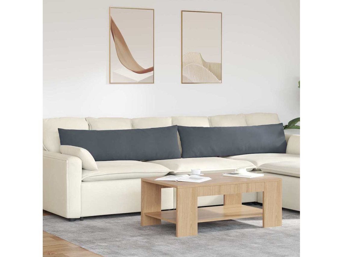 Vidaxl Travesseiros De Sofá 2 Pcs Cinza Escuro 145 X 40 Cm