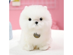 2026 peluche de Perro Pomerania Lindo Perro Blanco de Simulación Almohada de 23 Cm 1 Unidad