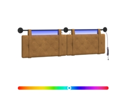 Conjunto 1 Cabeceira Suspensa Vidaxl Castanho Veludo (170 X 55 X 5 Cm)