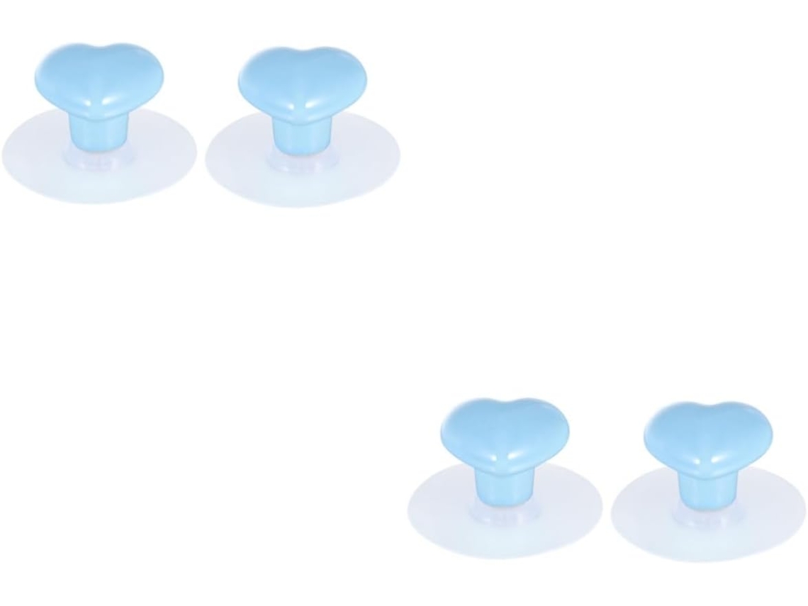 Angoily 2 Pares De Puxadores Cerâmica Em Formato Coração, Estilo Gancho, Para Gavetas, Armários E Móveis