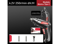 (modelo C Básico) Conjunto De Parafusadeira Elétrica Recarregável Sem Fio 4.2v Com Bateria E Furadeira