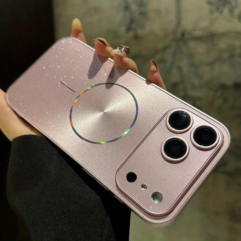 Capa Magnética Magsafe Para Iphone 13 Pro Max Rosa, Com Proteção Total Para A Lente.