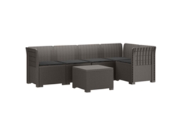 Maison Exclusive - Sofá De Jardim De 5 Pessoas Com Almofadas Visual De Rattan Pp