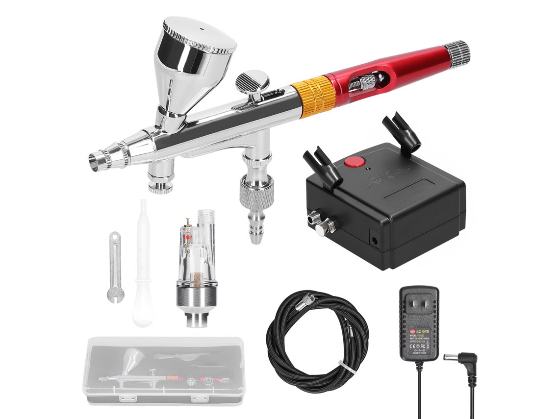 Kit de Compressor de Ar Profissional 0.3mm para Pintura com Pincel Aéreo e Bomba 20 35psi