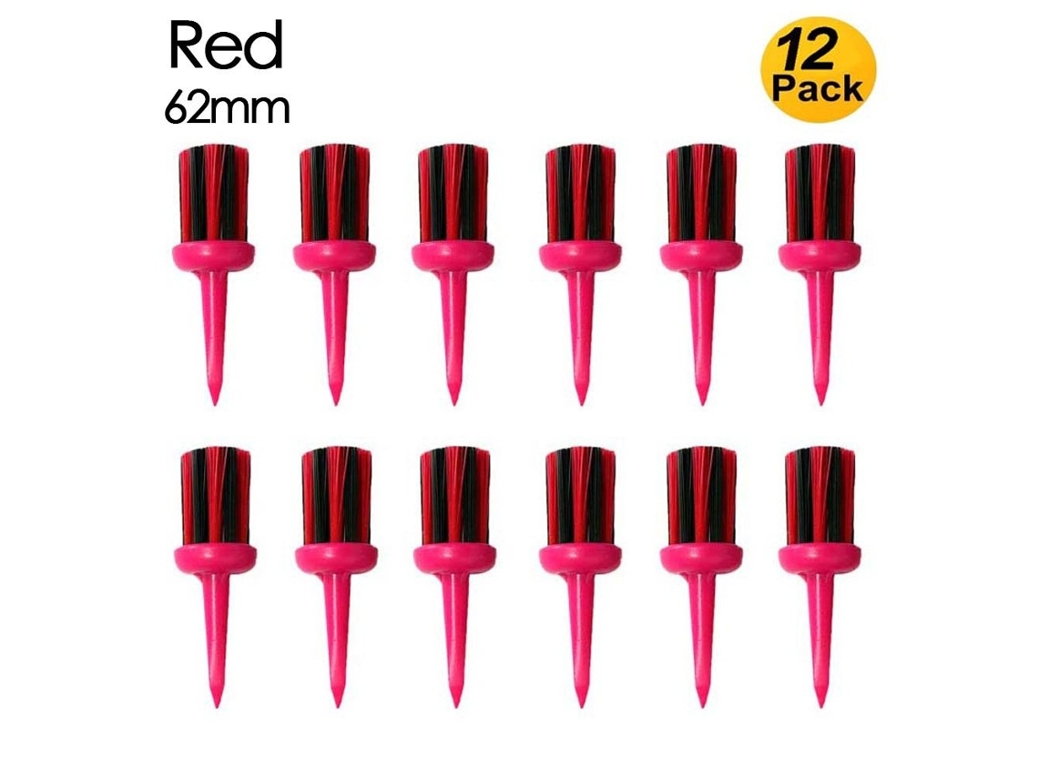 Lurelia Mordely 12 St Tee Borste Unbreakable 62mm Vermelho Golf Tees