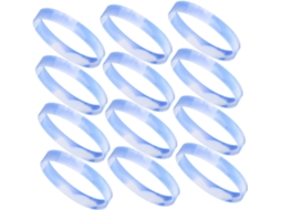 Conjunto de 20 pulseiras de silicone brancas para eventos especiais, pulseiras esportivas elásticas unissex em Prova d'Água.