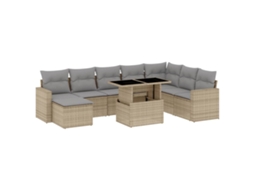 Garden Sofa Set, Garden Sofa Sets Vidaxl Bege Rattan / Vime (n/a)