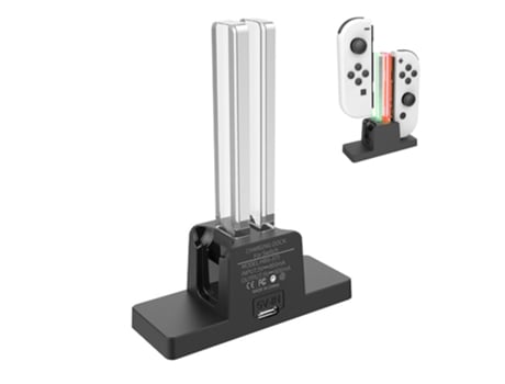 Dockstation SAMURIIRON para Nintendo Switch e OLED para Joy Con Preto