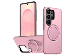 Capa Para Samsung Galaxy S25 , Material Tpu Pc, Com Suporte Giratório, Design Magnético Antivibratório. Rosa Czhhmart
