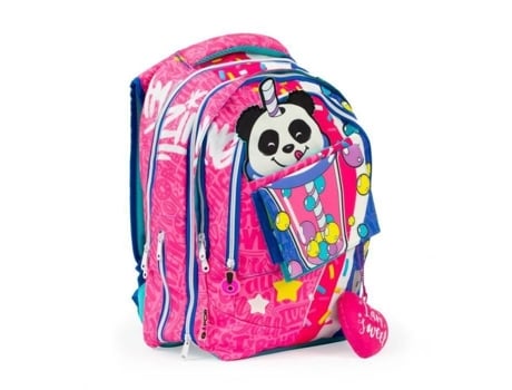 Mochila Escolar - Gopop - Bubble Star Redonda - Ergonômica - Rosa - Menina