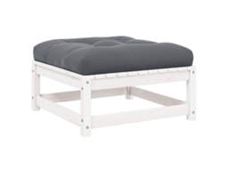 Conjunto 1 Apoio De Pés Vidaxl Branco Madeira De Pinho Maciça (70 X 70 X 30 Cm)