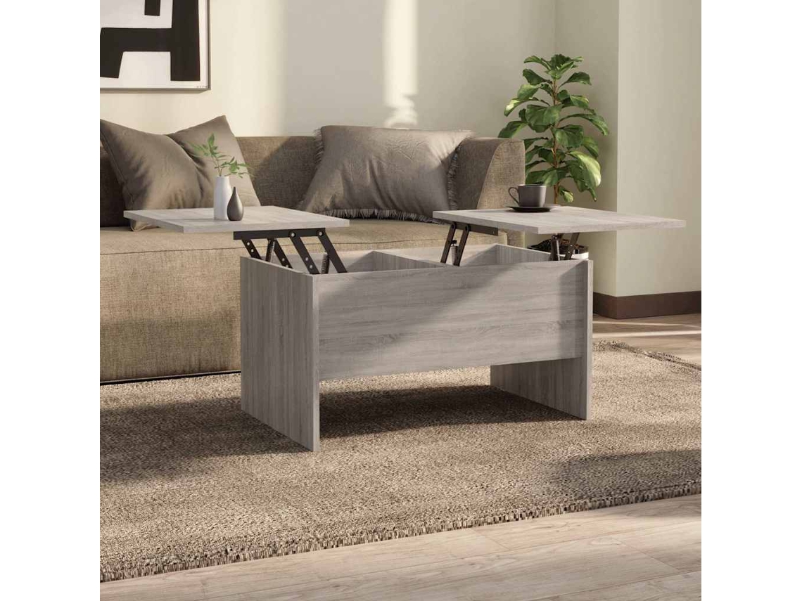Vidaxl Mesa De Centro80x50x42,5cm Derivados De Madeira Cinzento Sonoma