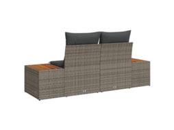 Conjunto 1 Sofá De Jardim Vidaxl Cinzento Vime Pe (184 X 62 X 85cm)