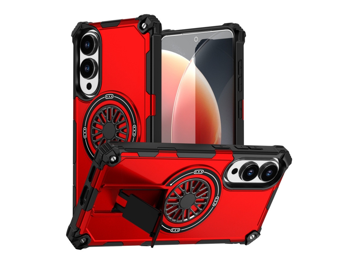 Capa Para Celular Samsung Com Suporte Magnético, Giroscópio De Descompressão E Proteção Contra Quedas.vermelho, Samsung S24fe