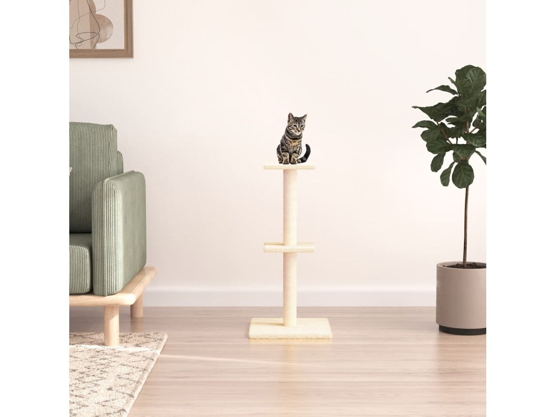 Vidaxl Árvore C/ Postes Arranhadores Sisal 73 Cm Cor Creme