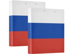 Pasta Argolas 3, 8cm 1, 5 Polegadas Com Bolsas Internas, Estampa Da Bandeira Rússia, Embalagem Com 200 Folhas 1 2