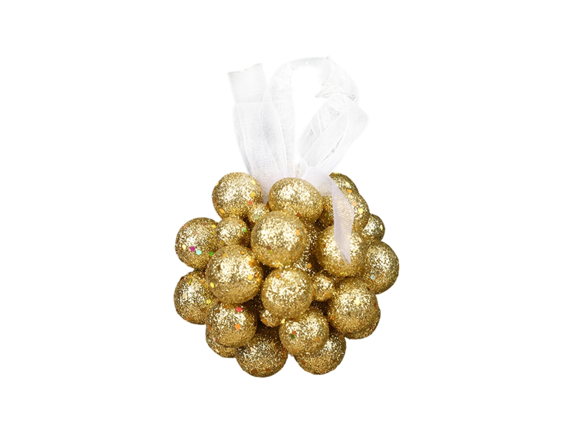 Laxiscreed Bola Decorativa 3d Em Espuma Com Pó Dourado Para Decorações De Natal E Festas