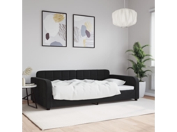 Vidaxl Sofá-cama 100x200 Cm Veludo Preto