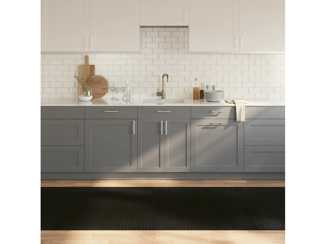 Vidaxl Tapete Retangular 100x500 Cm Bambu Preto