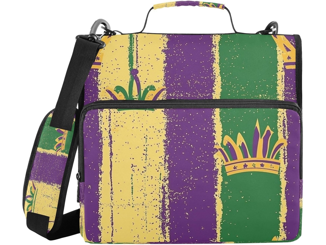 Pasta De Argolas Carnival Feather Com 3, Fechamento Escolar Com Alça E De Ombro Removível, Vários Bolsos, Organizador