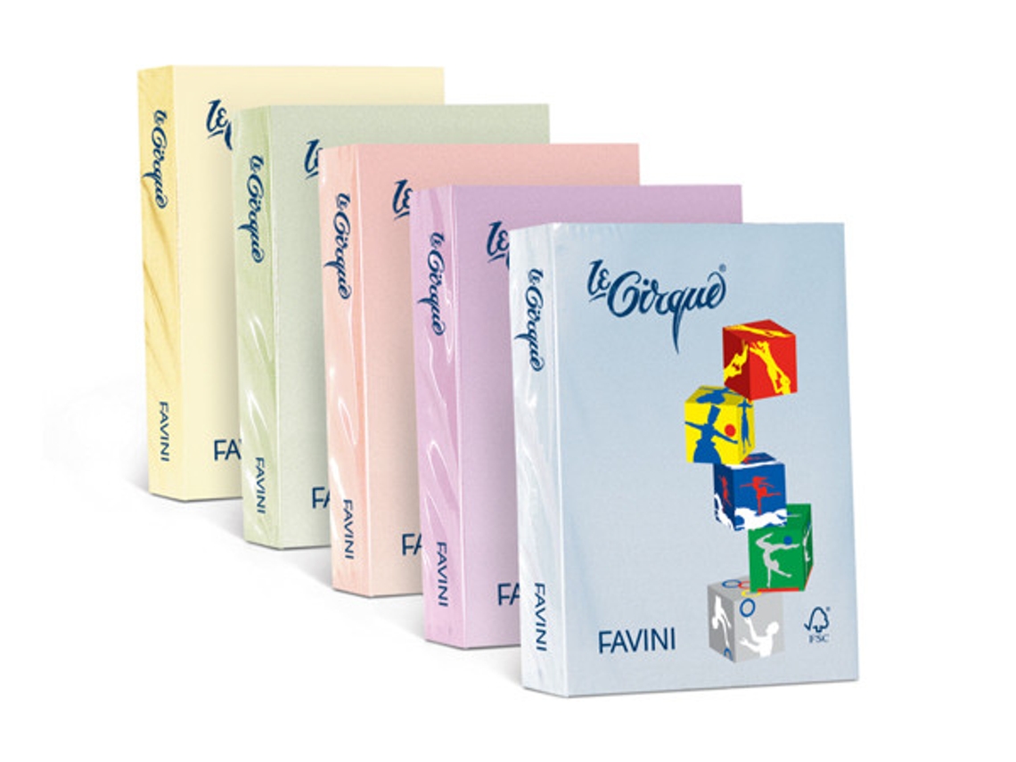 Papel FAVINI Le Cirque para impressora jato de tinta A4 210X297 Mm 250 folhas amarelo