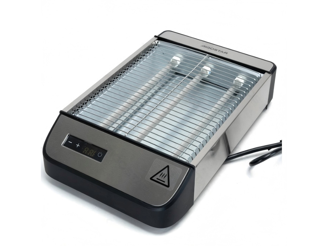 Torradeira Elétrica Aigostar 1000w, 6 Níveis de Temperatura, Aço Inoxidável, Máquina de Café da Manhã Multifuncional SINI TECH STORE