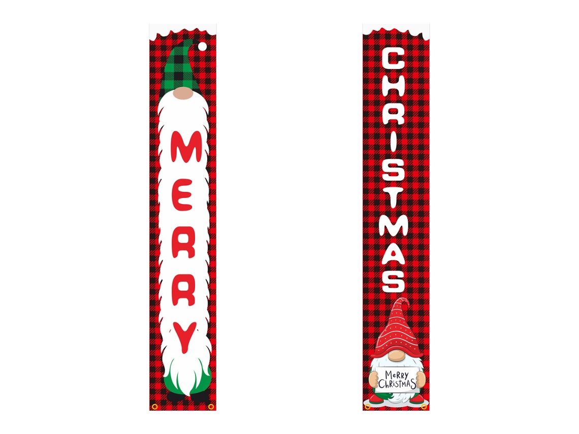 Sinal de Banner de Feliz Natal – Decorações de Porta de Varanda Frontal de Natal – Decoração de Natal Ao Ar Livre Estilo 9