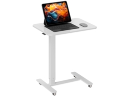 Altura Da Mesa Em Pé Ajustável, Incluindo 4 Rodízios Em Formato De C 65 Cm X 48 Cm X 73-110 Cm Branco