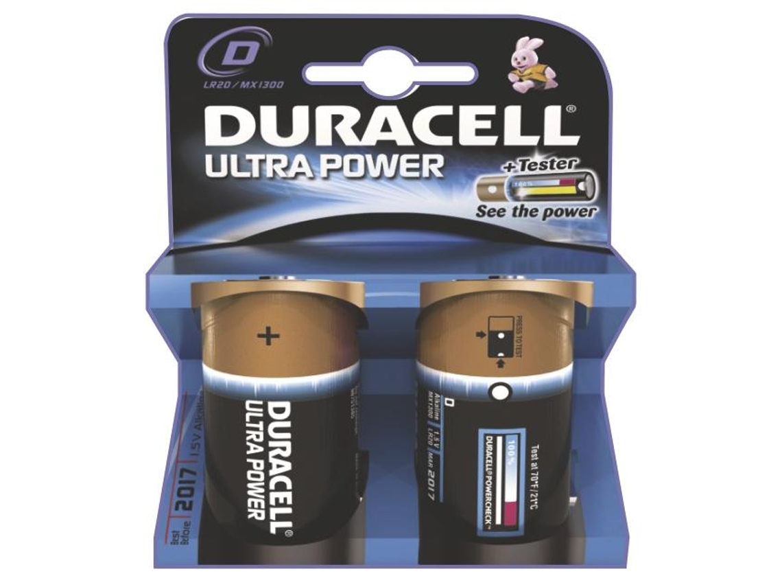 CONJ 2 PILHAS TIPO D ULTRA DURACELL