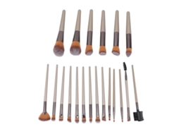 Conjunto De 20 Pincéis De Maquiagem Champagne Gold, Cerdas Macias E Finas Para Base, Pó E Sombra Everley891