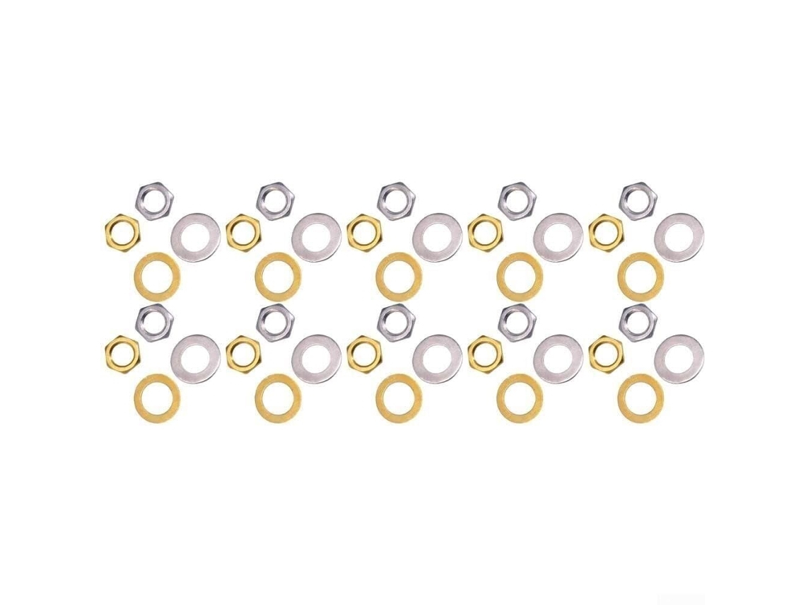 Conjunto De 10 Porcas E Arruelas Para Potenciômetro Guitarra M7 Ou M8,