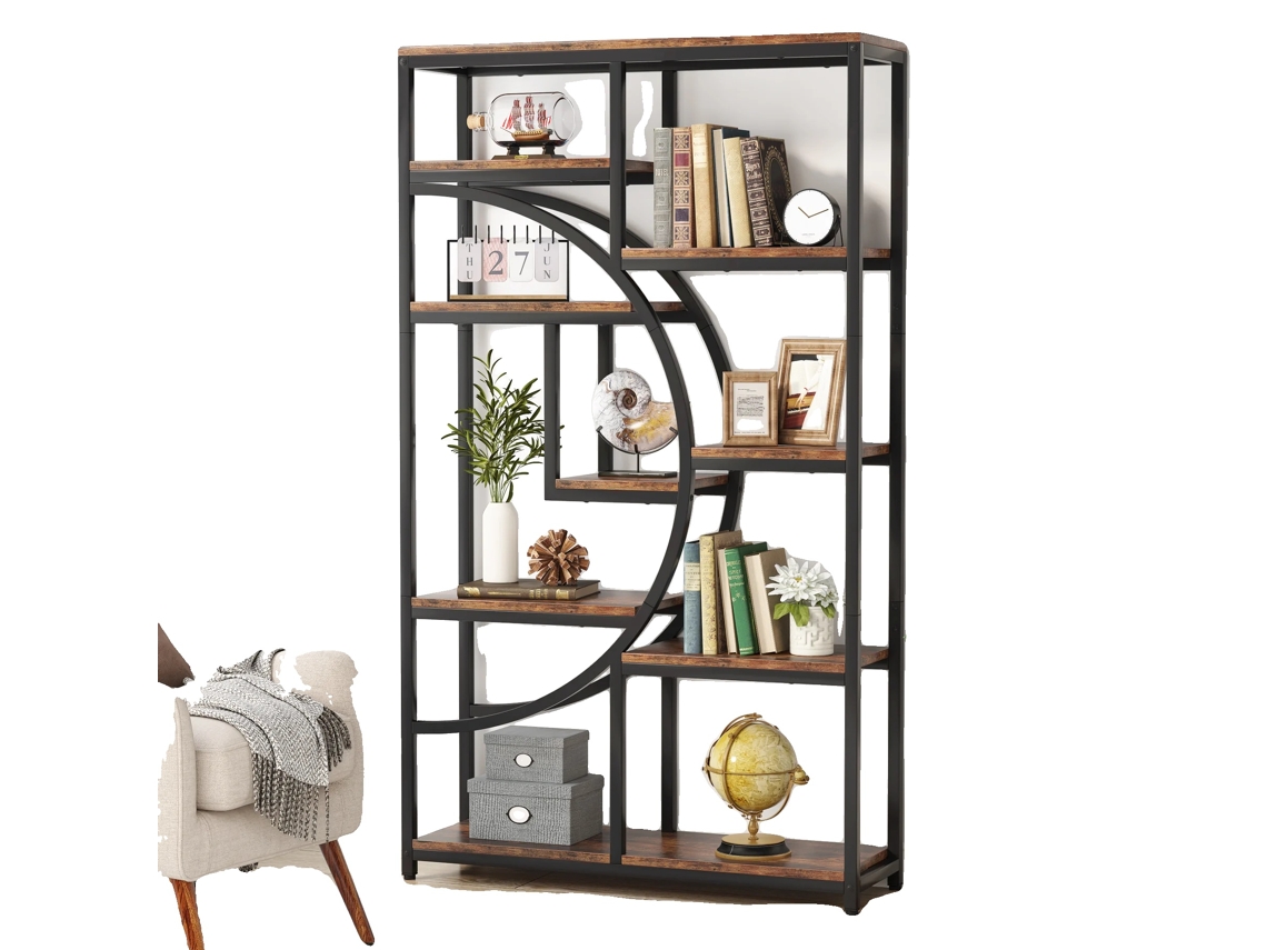 Estante, Design Industrial, 9 Prateleiras Abertas, Marrom