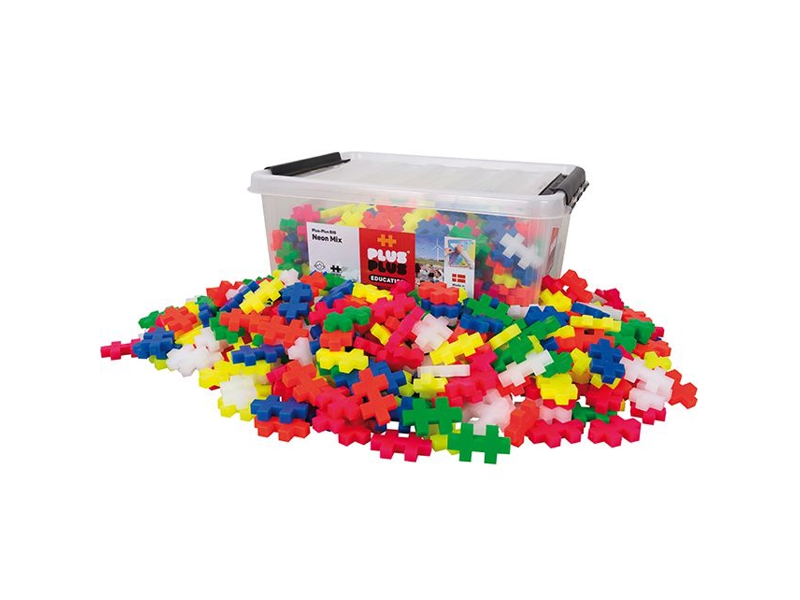 Blocos De Construção Plus Plus Big Neon Com 400 Peças Brinquedo De Construção