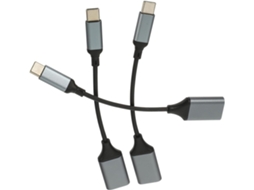 Adaptador Usb-c Para Usb De 3 Peças Com Conector Reversível, Cabo Otg