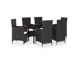 Garden Dining Set, Garden Dining Sets Vidaxl Preto Rattan / Vime (n/a)