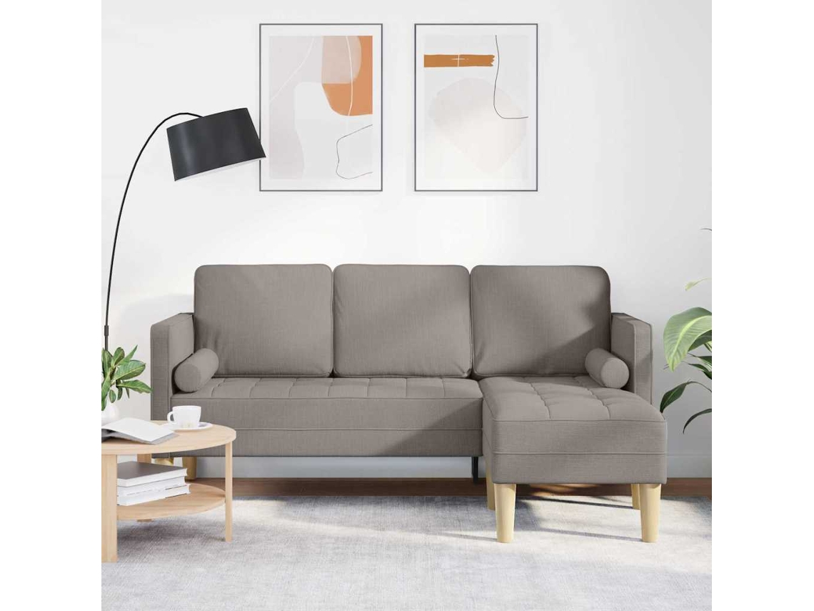 Vidaxl Conjunto De Sofás Com Almofada Cinzento-acastanhado Poliéster