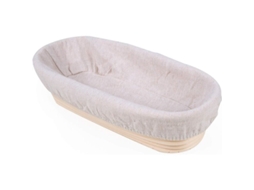 Cesto Banneton Para Pão Artesanal, 30 × 14 × 7 Cm, 0,7 Kg, Formato Oval, Com Forro De Linho