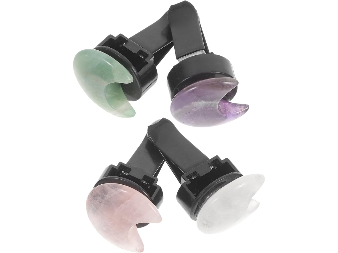 Conjunto de 4 clipes de cristal natural para saída de carro, ambientador Ar De Ferro.
