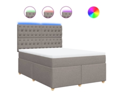 Box Spring Bed, Box Spring Beds Vidaxl Cinzento-acastanhado Tecido (160 X 200 Cm)