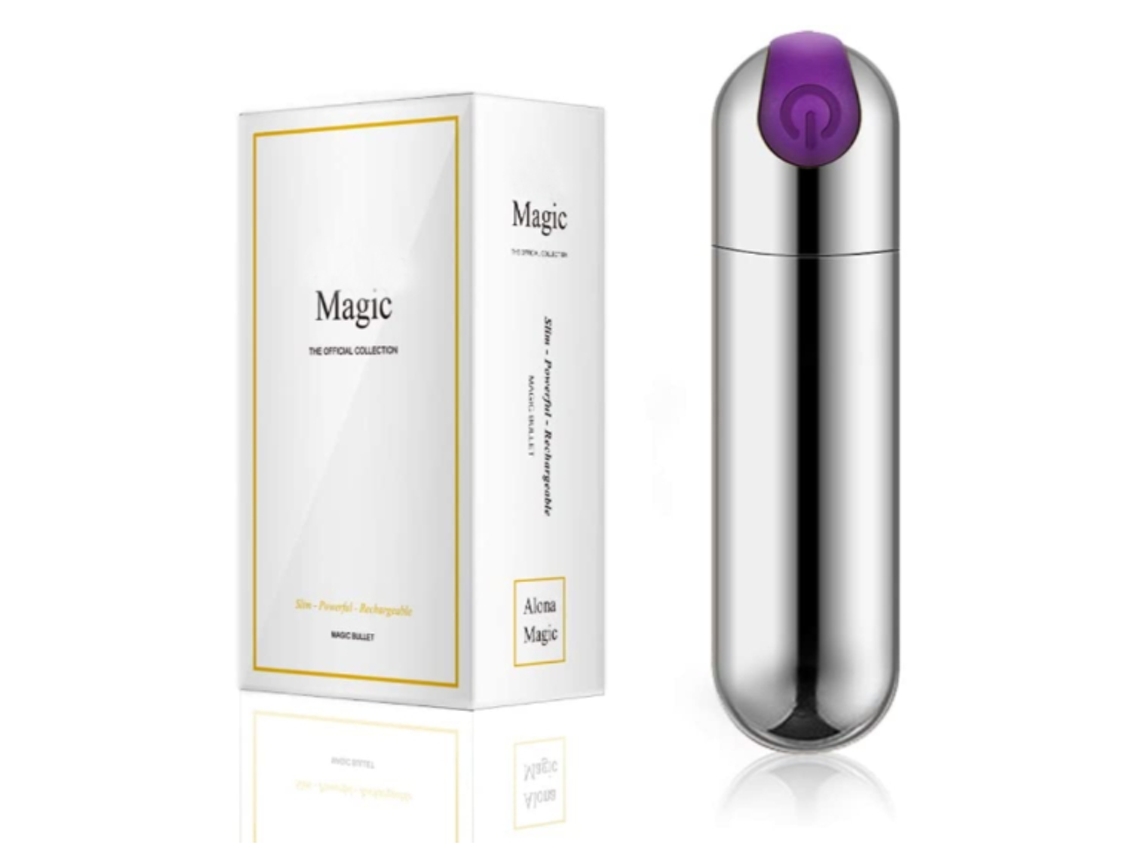 Vibrador Bullet Super Poderoso Recarregável com 10 Modos de Vibração, Silencioso e À Prova D'Água