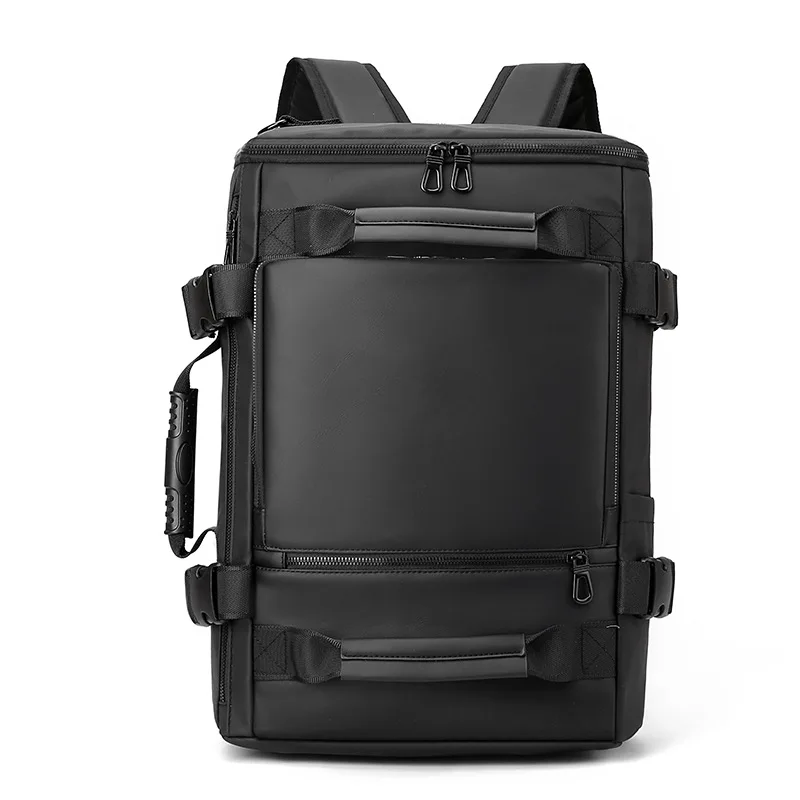 (1219-preto) Mochila Masculina Multifuncional Para Viagem, Para Laptop De 16 Polegadas, Transversal.